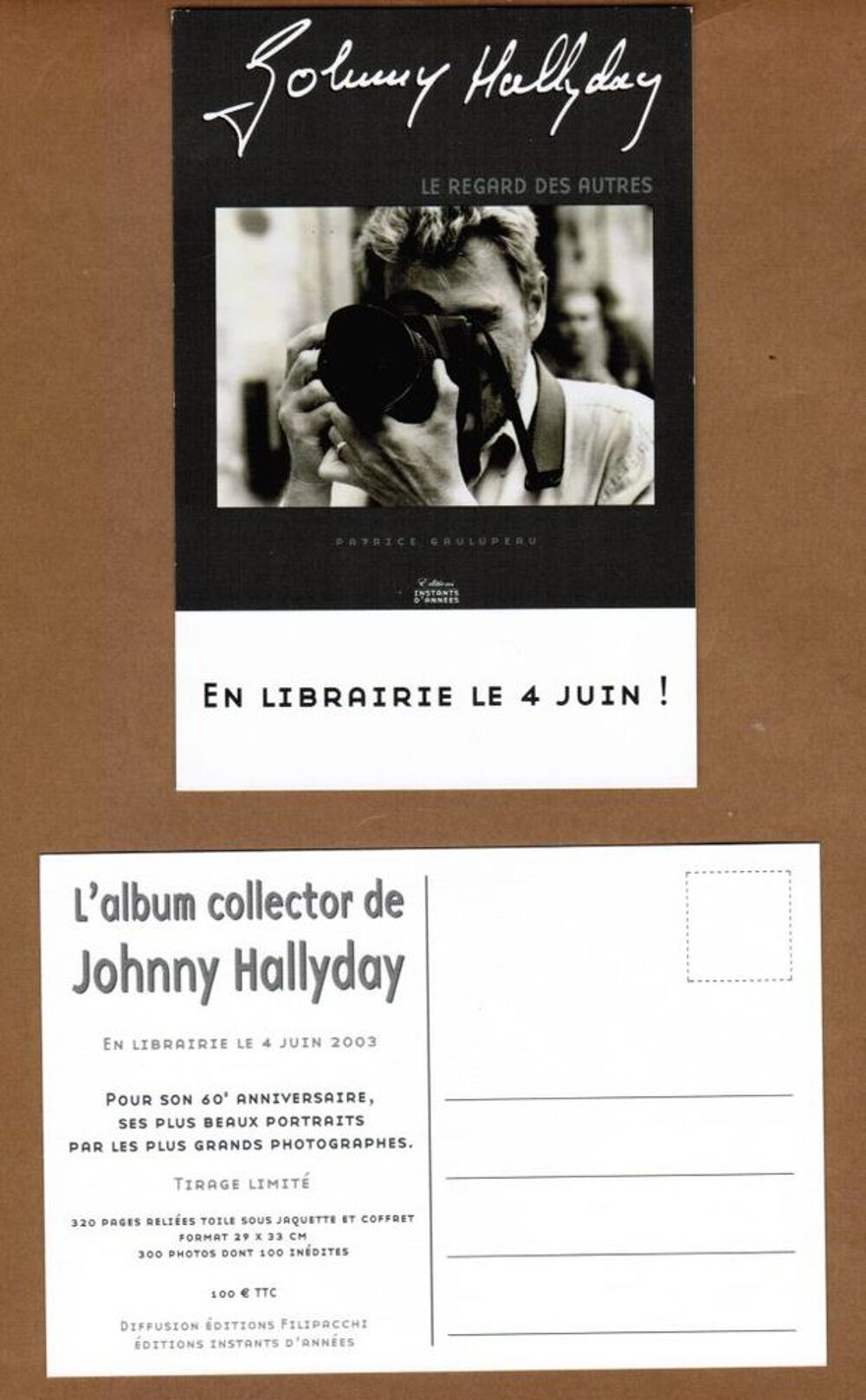 Lot 3 cartes Johnny Hallyday 