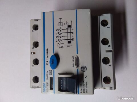 Interrupteur 25A 30mA tétrapolaire HAGER CD 725F 40 Serres-Castet (64)