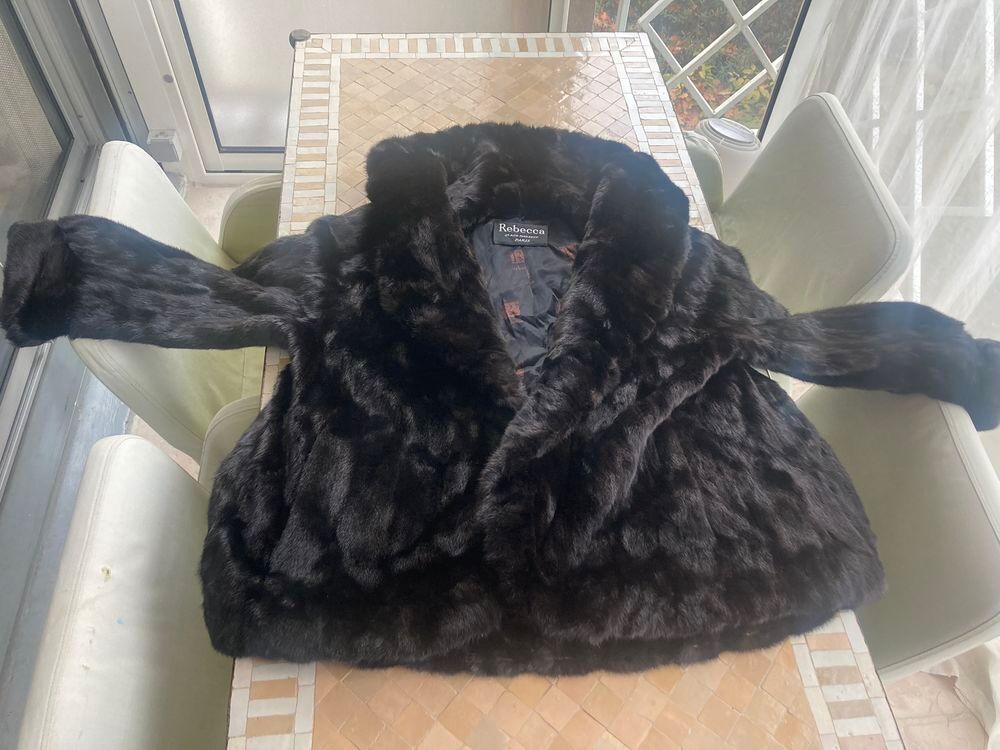 Veste en vison noir Vêtements