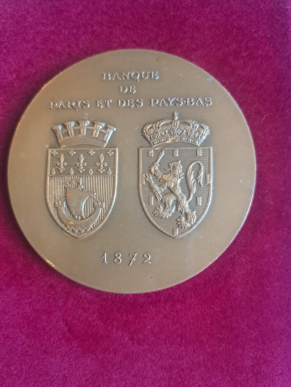 1972 medaille banque Parisbas 