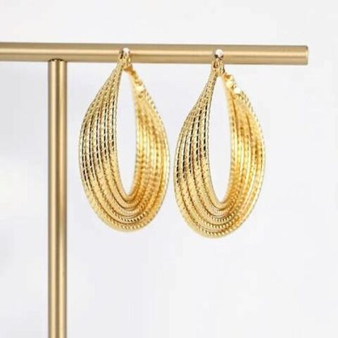 Boucles d'oreilles en acier chirurgical plaqu or 18 carats 6 Lezoux (63)