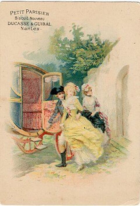 Chromo publicitaire ancien ? Biscuits Ducasse & Guibal Nante 3 Cromac (87)