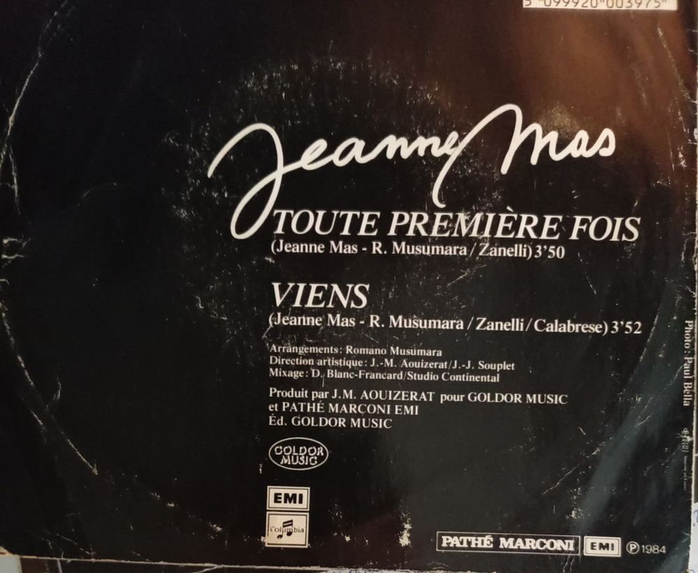 JEANNE MAS / 3 X DISQUES VYNIL 45 TOURS CD et vinyles