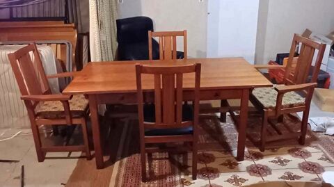 Belle table de salle  manger ou bureau en bois massif 100 Barbaste (47)