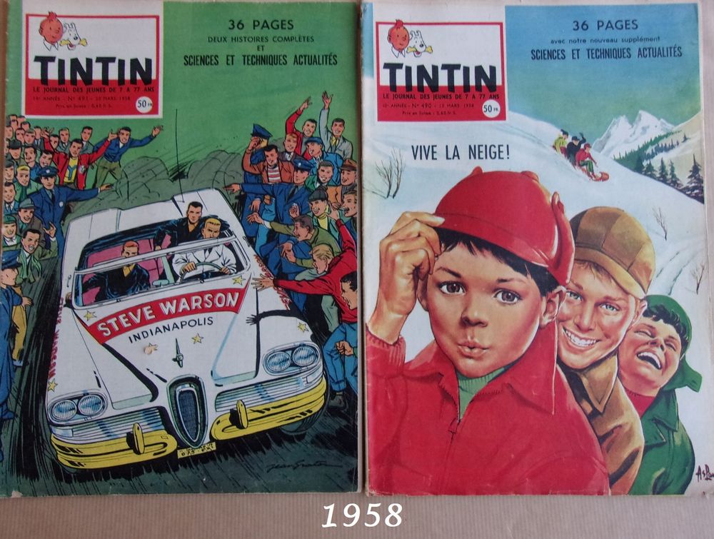 Le journal de TINTIN de 1956 &agrave; 1962 Livres et BD