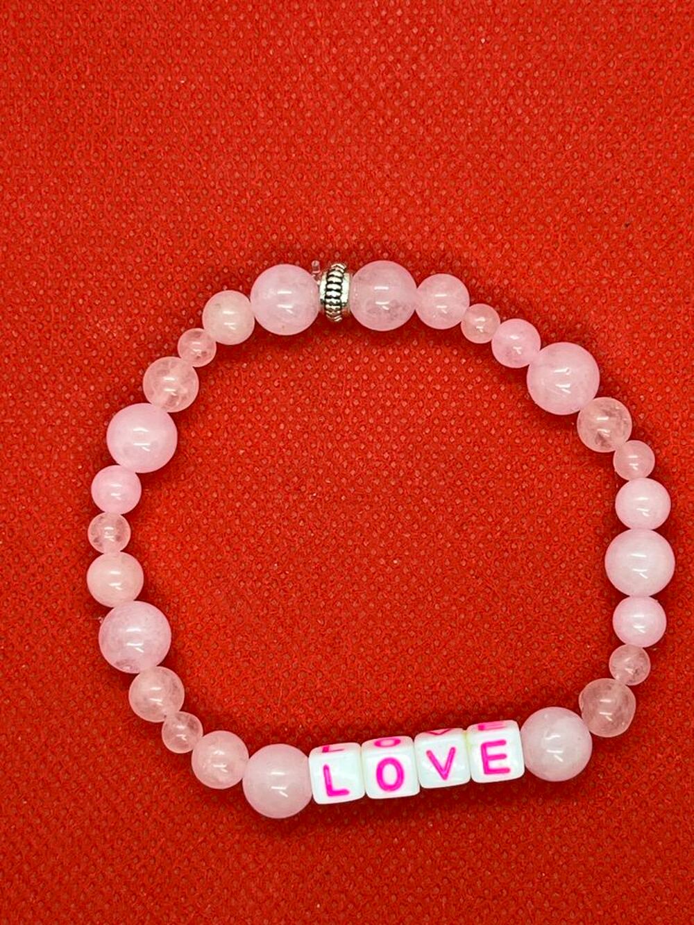 bracelet en v&eacute;ritable Quartz rose LOVE Bijoux et montres