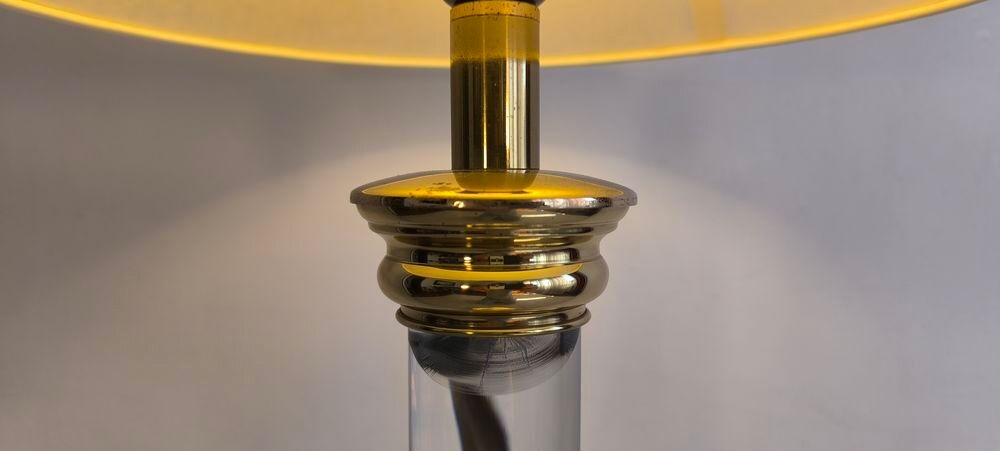 El&eacute;gante lampe Colonne sign&eacute;e ?'Le Dauphin'' vintage 70/80 Décoration