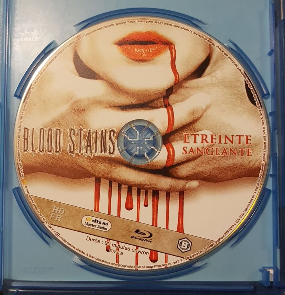 Blu-ray BLOOD STAINS (&eacute;treinte sanglante) DVD et blu-ray