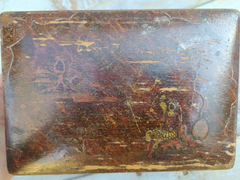 Ancienne Boite Coffret Vernis Martin XVIII&egrave;me 