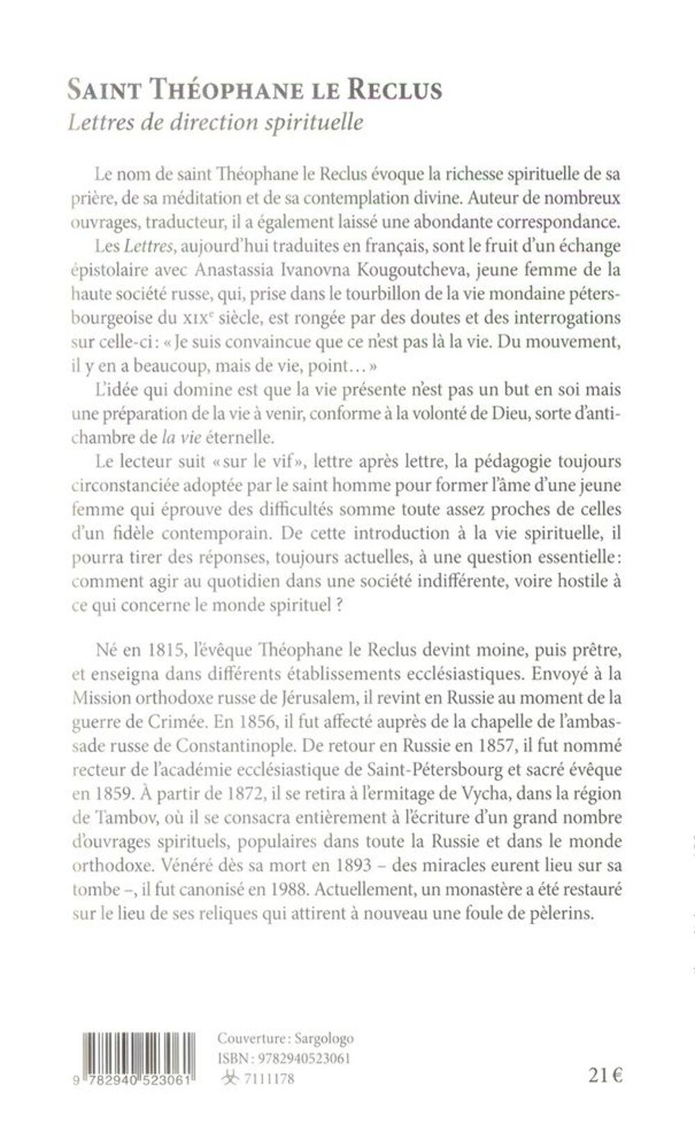 lettres de direction spirituelle Livres et BD