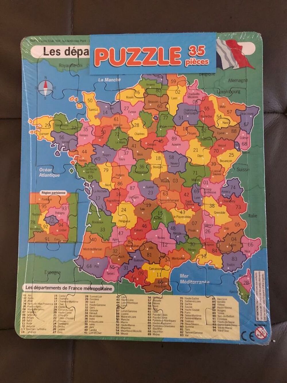 Puzzle Les d&eacute;partements de France neuf Jeux / jouets