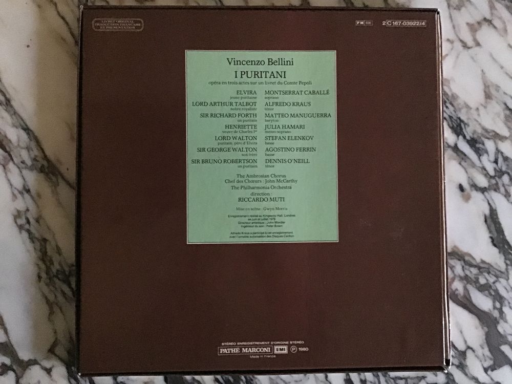 Bellini - Les puritains ( I Puritani) CD et vinyles