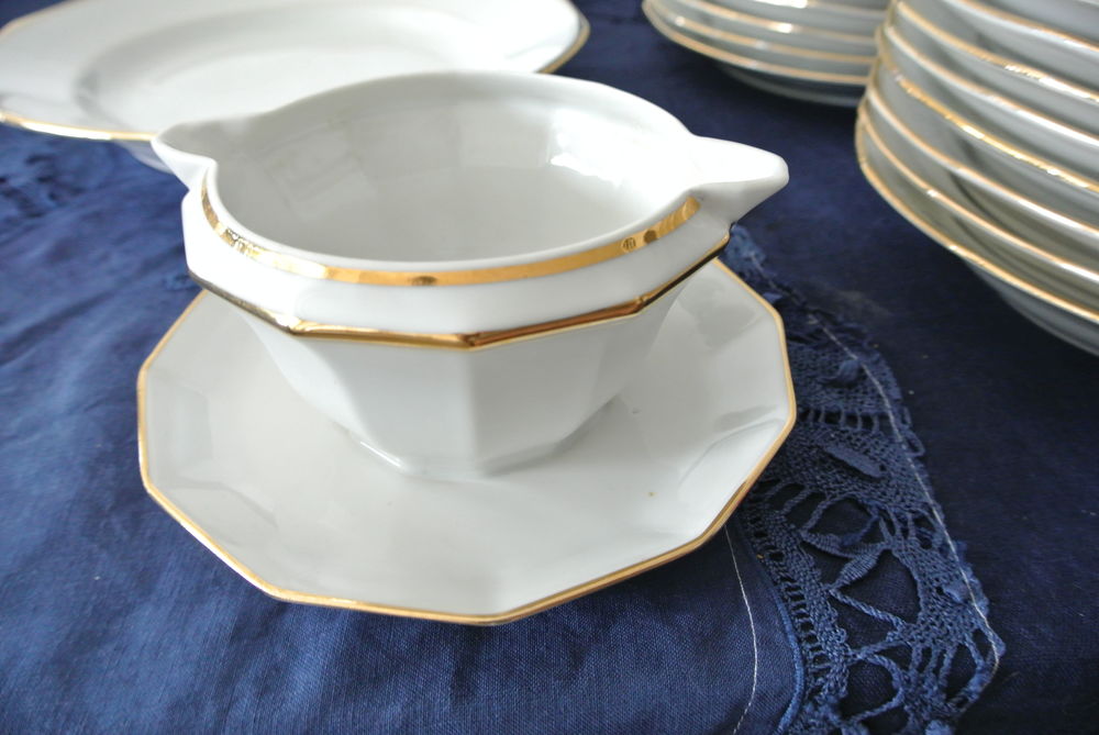 Service ancien Limosa Porcelaines France 20 pi&egrave;ces Cuisine