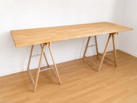 Bureau / table style industriel en bois 80 Gaillon (27)