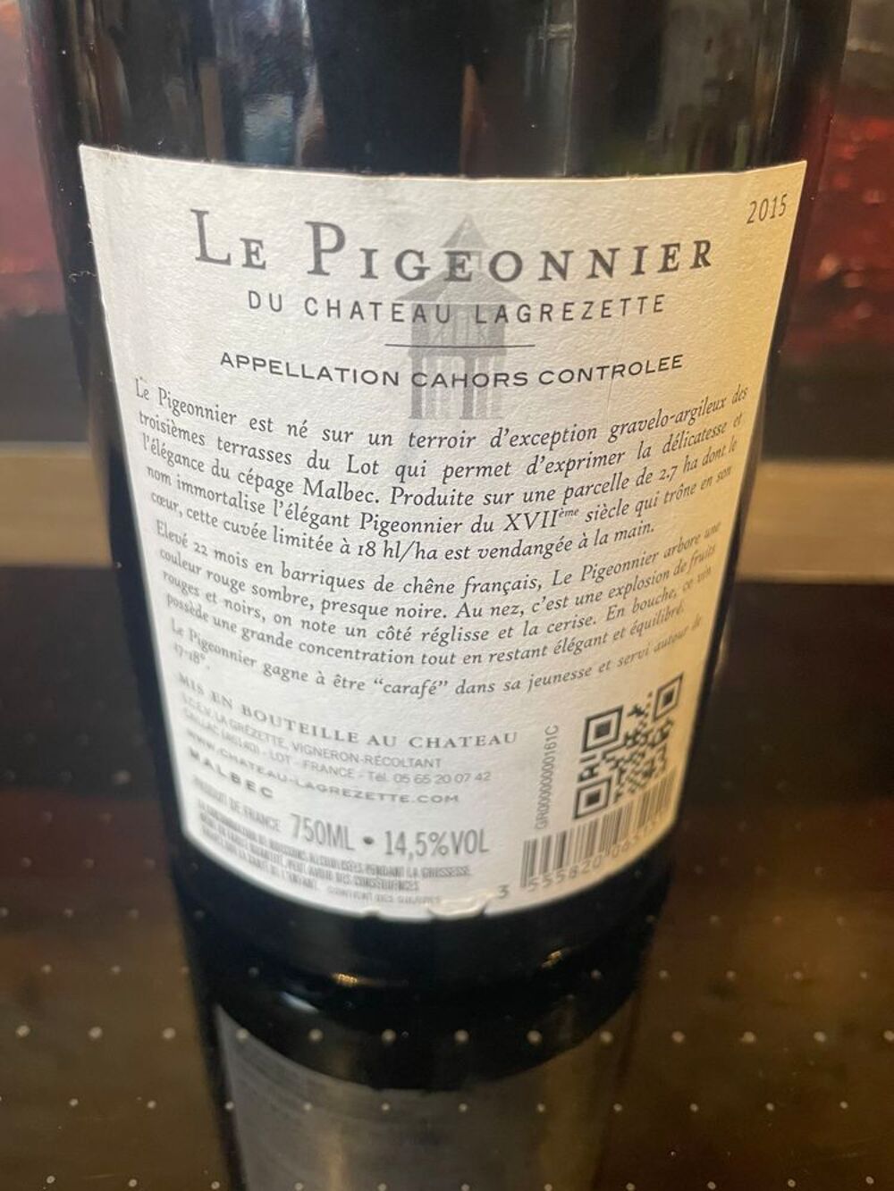 1 Bt Ch&acirc;teau Lagrezette 2015 Le Pigeonnier Alain Dominique Cuisine