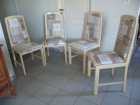 4 chaises htre massif tissu et laque beige marque VERARDO 960 Celles-sur-Belle (79)