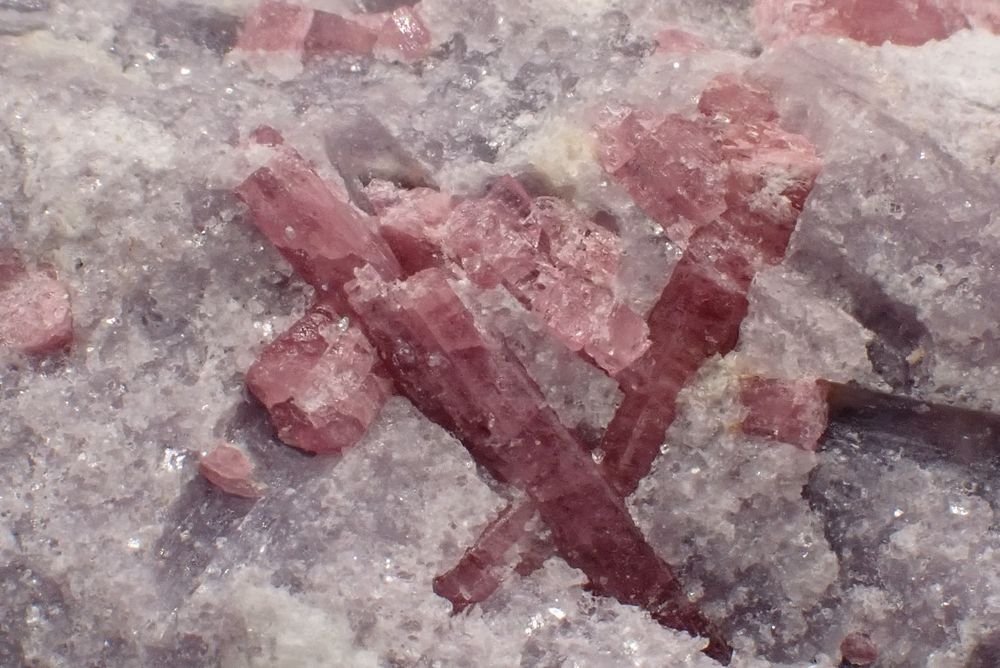 Tourmaline Rubellite &amp; L&eacute;pidolite , Mine Stewart , Pala , 