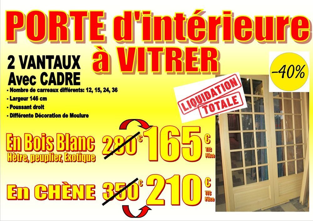 PORTES D'INT&Eacute;RIEUR &Agrave; VITRER – JUSQU'&Agrave; -40 % ! Bricolage