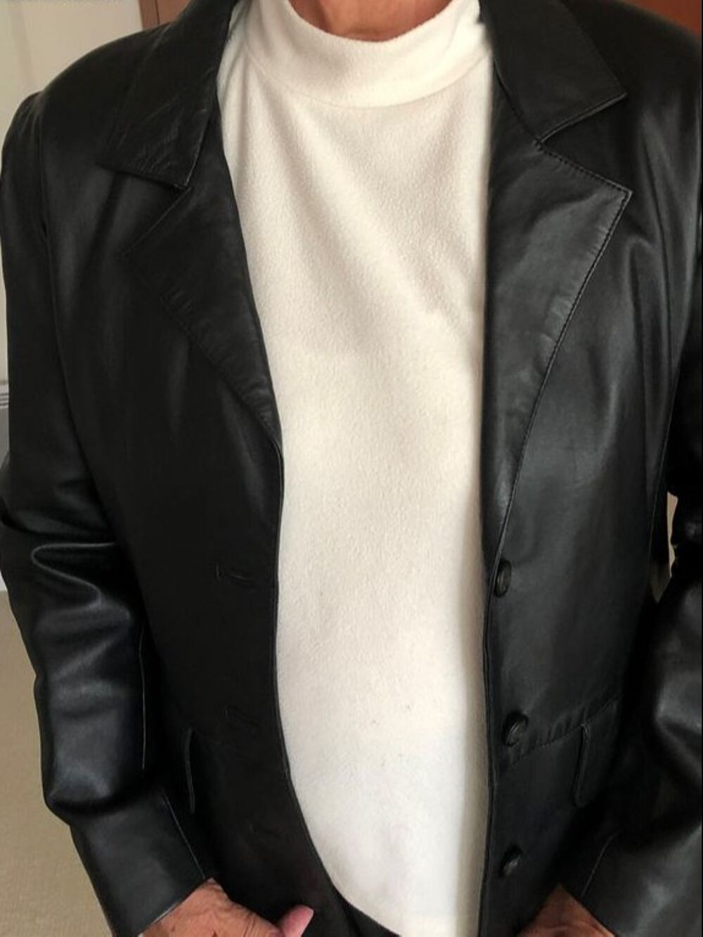 Veste en cuir noir T 40 Vêtements