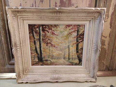 Tableau Paysage Sous-Bois Sign� Cadre Montparnasse. 89 Loches (37)