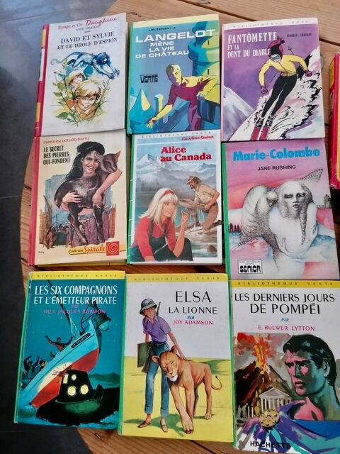 9 livres Bibliot. verte rose Spirale Rouge et or + 4 offerts 13 Ingwiller (67)