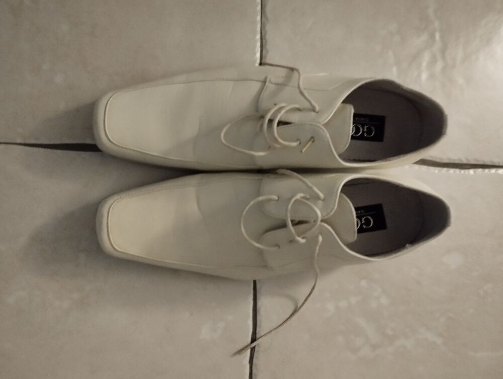 chaussures de mariage blanc cass&eacute; cuir Chaussures