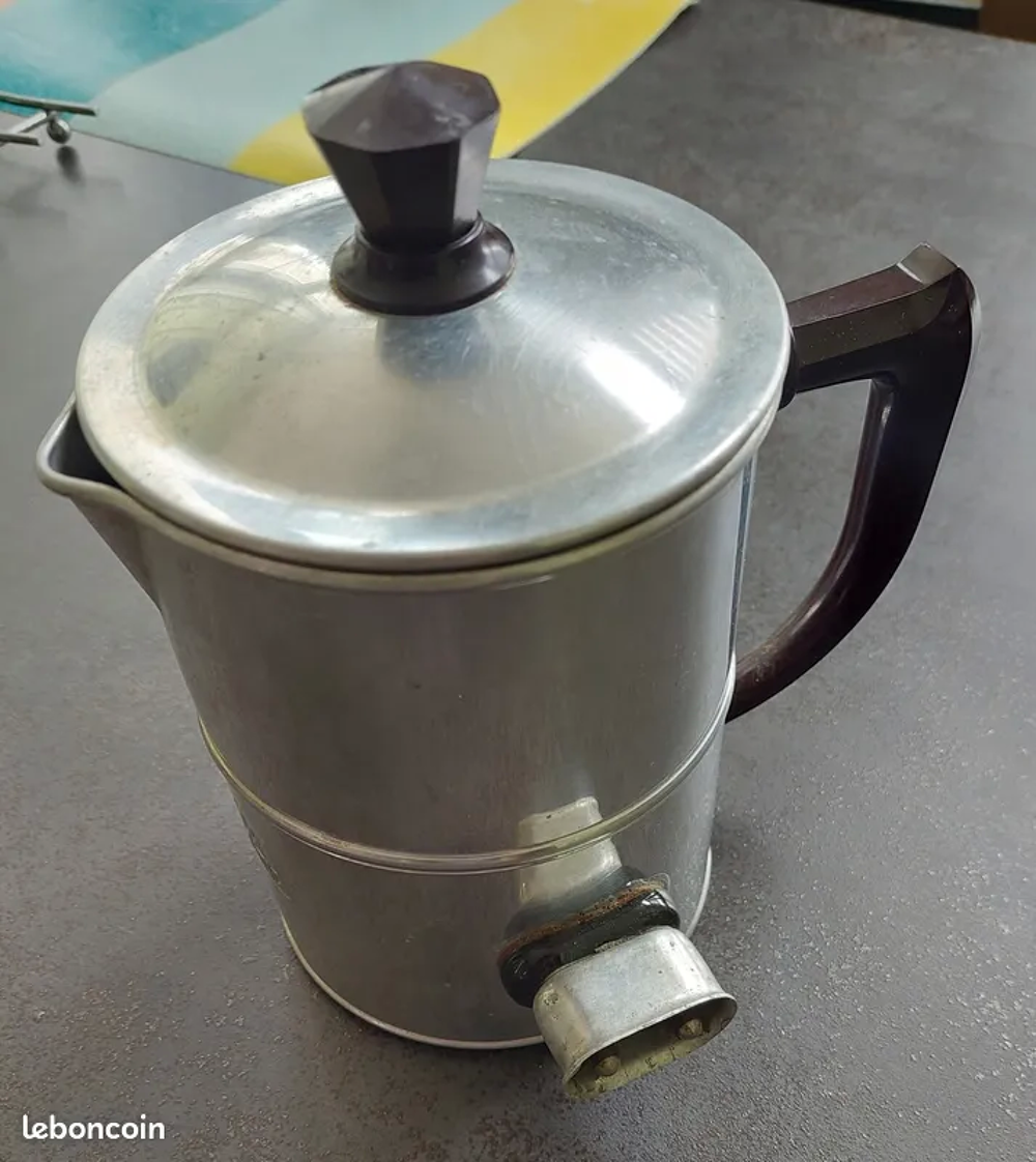 Bouilloire &eacute;lectrique Calor 110V de 1959 en duralinox
