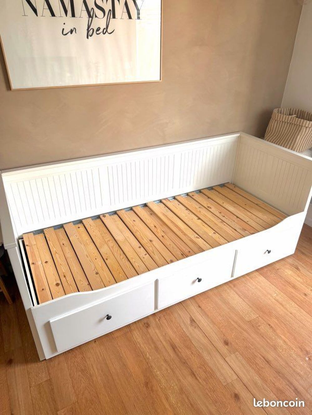 Lit banquette HEMNES IKEA blanc 2 places Meubles