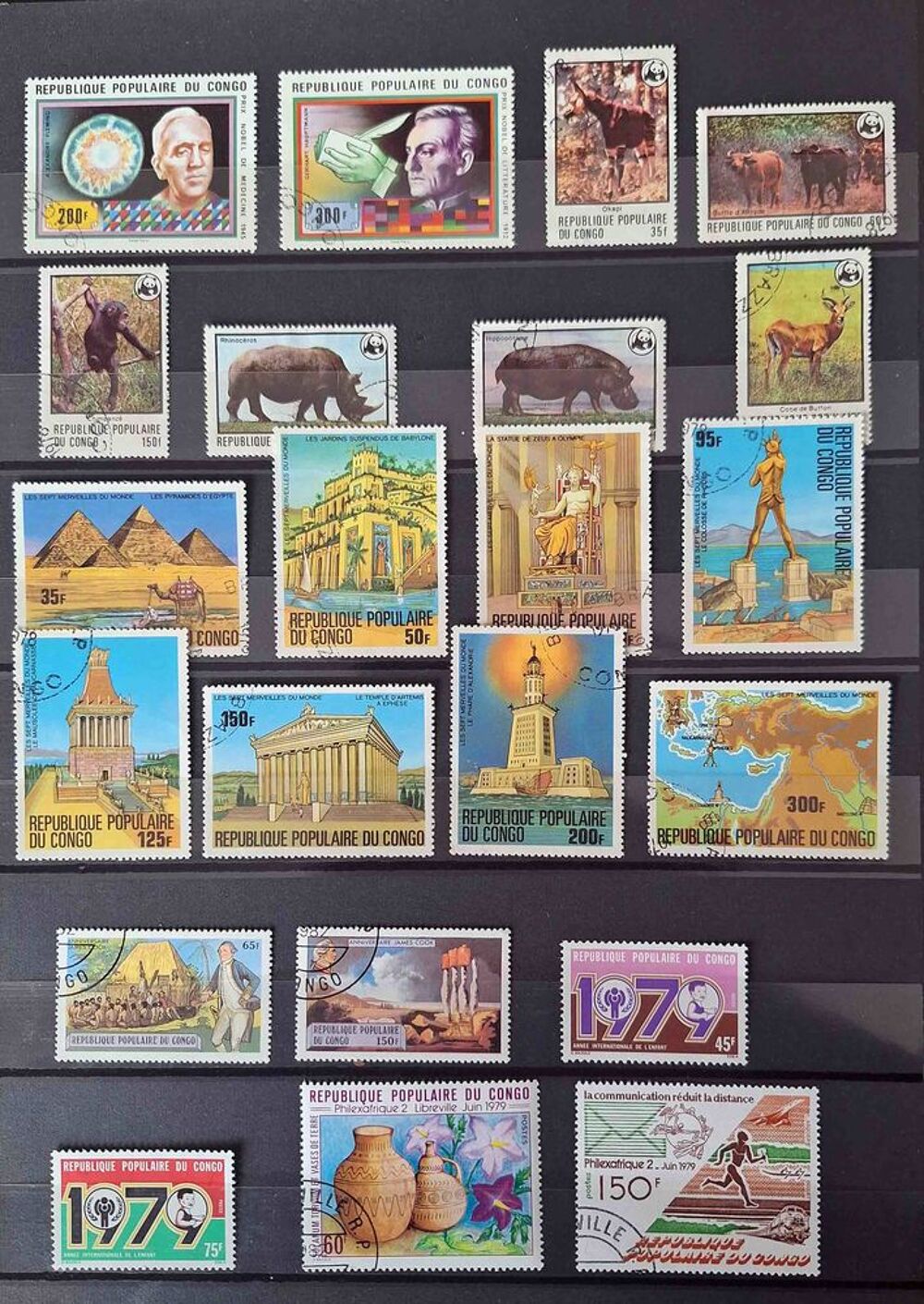 S&eacute;rie de timbres de collection du Congo 