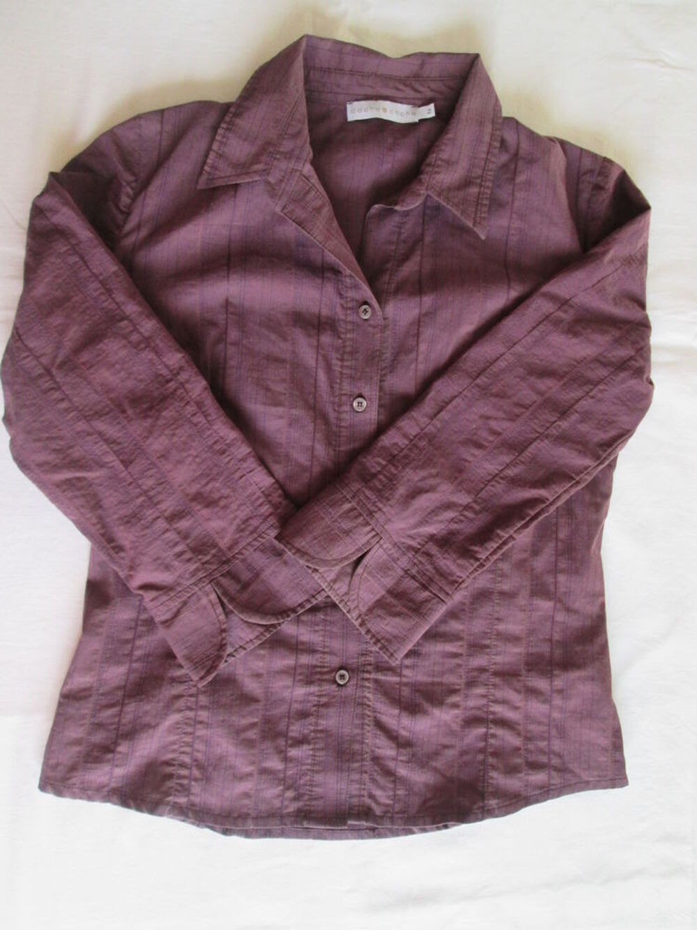 Chemise mauve femme manches 3/4 marque cache cache V�tements