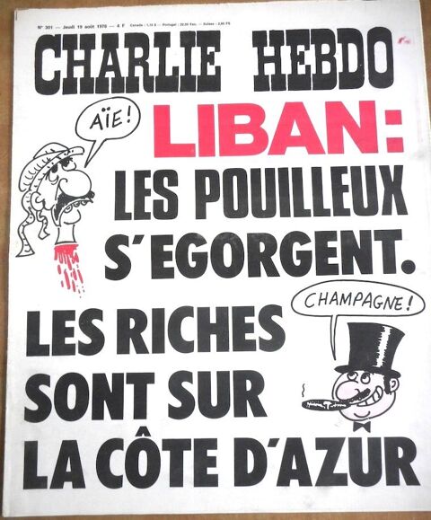 CHARLIE HEBDO 301, 19-8-1976, Liban : les pouilleux s'égorge 8 Penvénan (22)