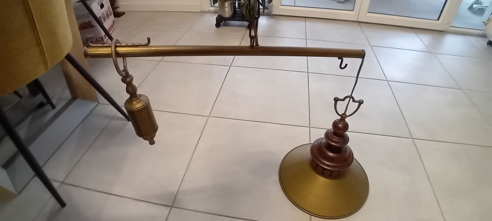 Suspension (lustre) bois et laiton Décoration