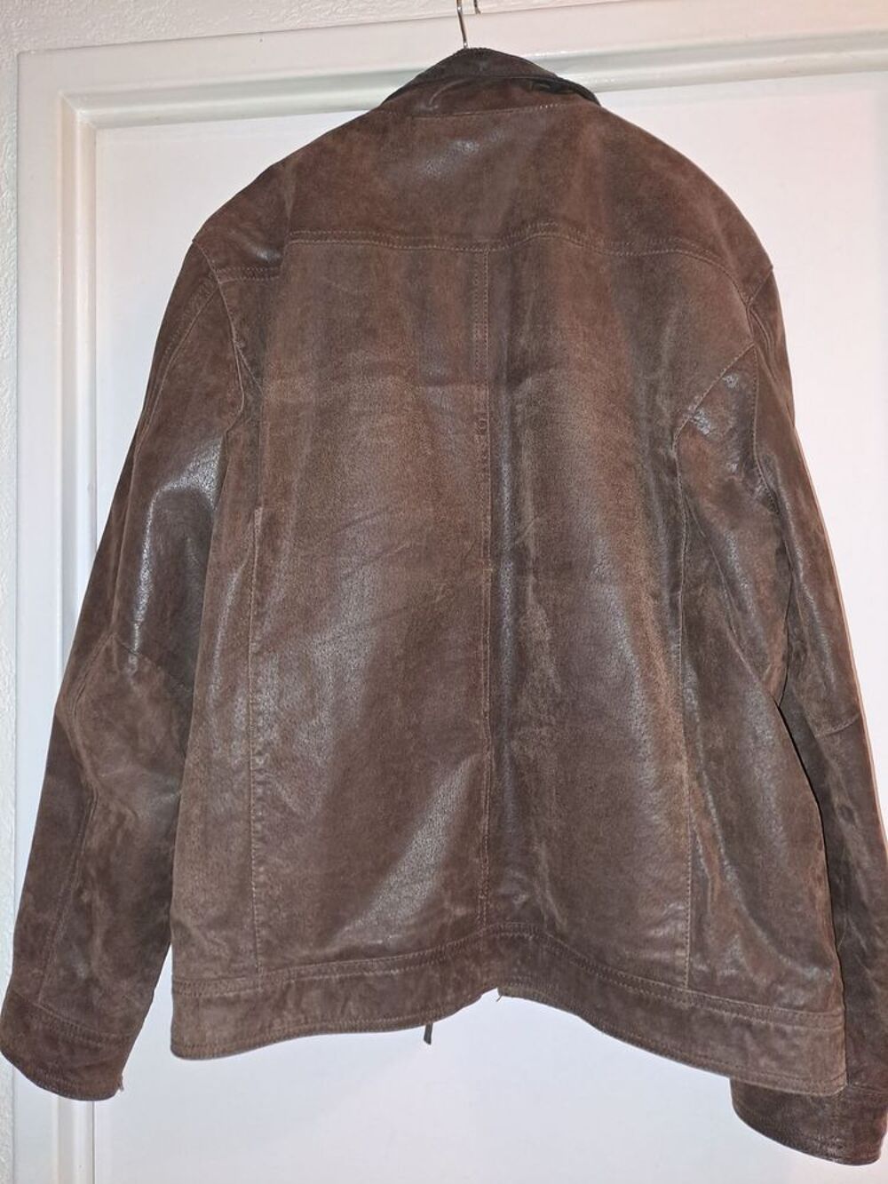 Blouson homme en cro&ucirc;te de cuir vieilli Vêtements