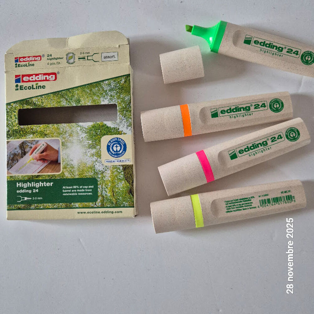 Edding 4 feutres Surligneur EcoLine - 4 couleurs Bricolage