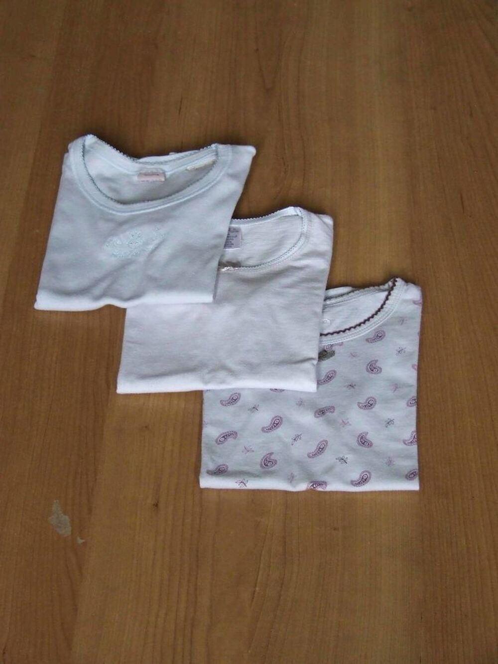 Lot 24, 3 tee-shirts manches courtes, Blanc, 4 5 ans Vtements enfants