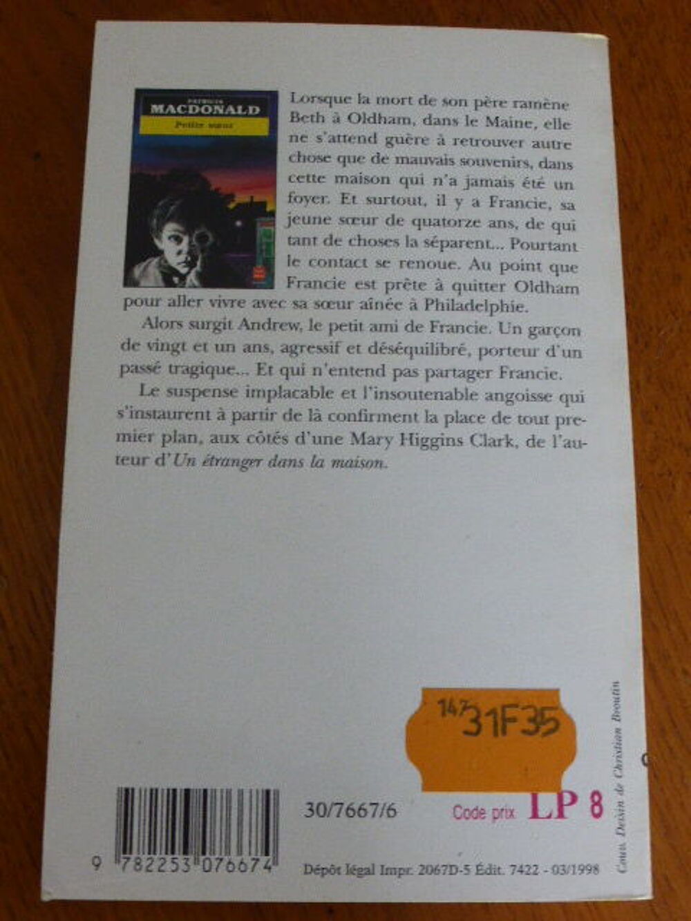 Petite soeur Patricia Macdonald Livres et BD