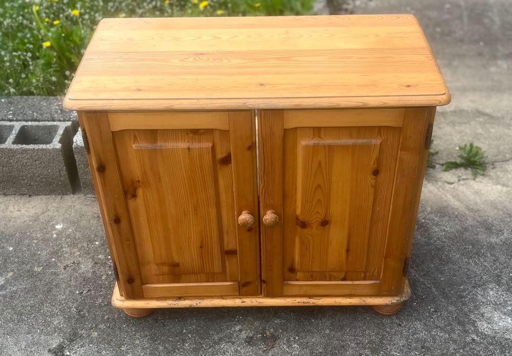 Commode meuble bas en bois massif style rustique €" rangement TV / entr&eacute;e Meubles