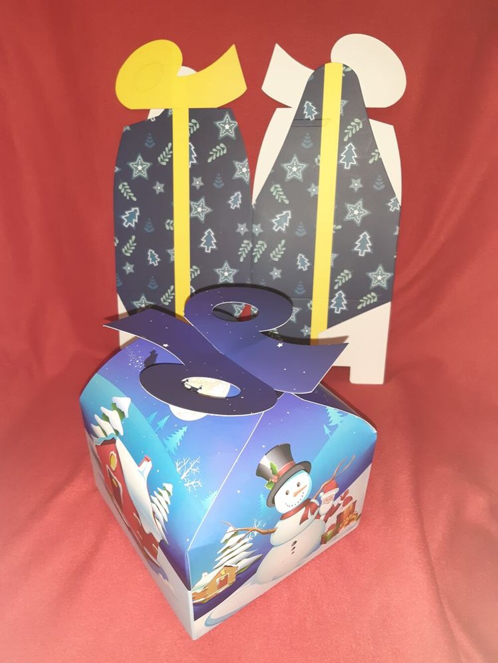 20 Pi&egrave;ces 3D en carton Bo&icirc;tes-cadeaux avec arc pour No&euml;l Décoration
