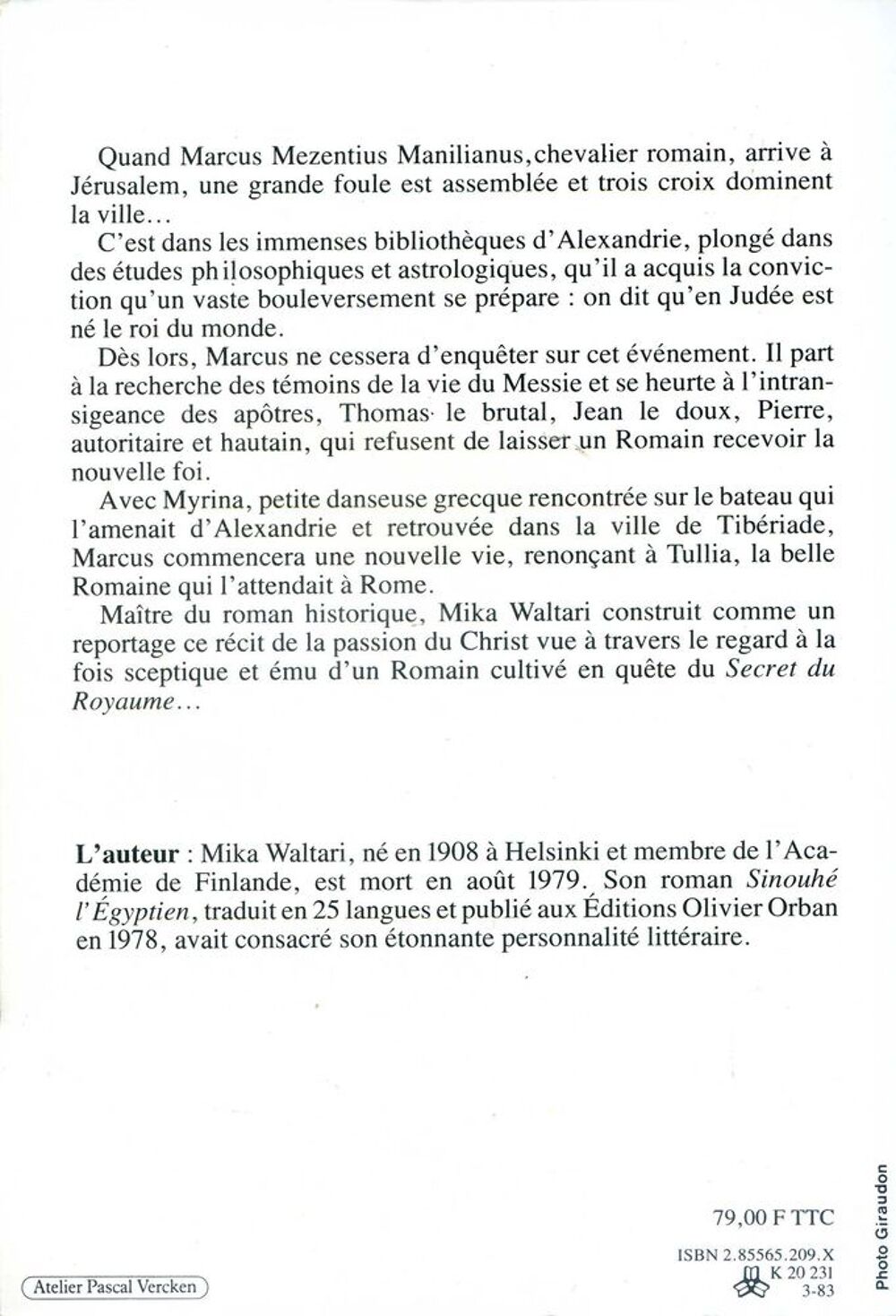 Le secret du royaume - Minutus - Mika Waltari, Livres et BD