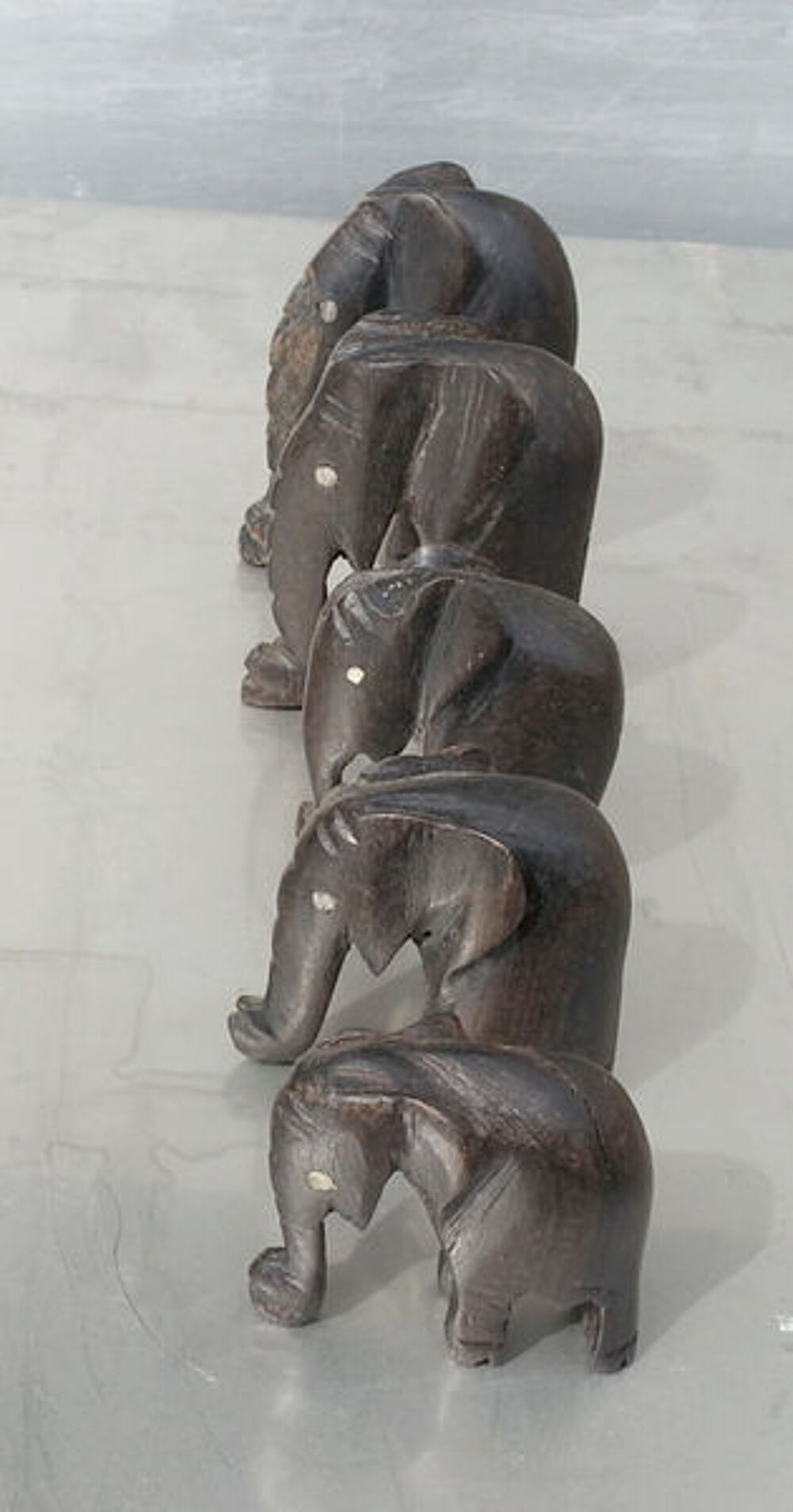 5 superbes &eacute;l&eacute;phanteaux de C&ocirc;te d'Ivoire Décoration