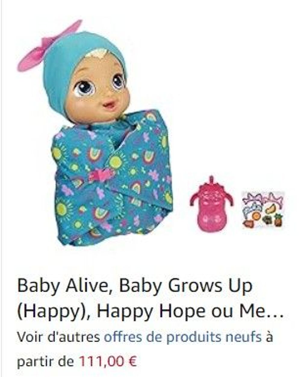 Poup&eacute;e &Eacute;volutive je Grandis Avec Toi parle cheveux poussent Jeux / jouets