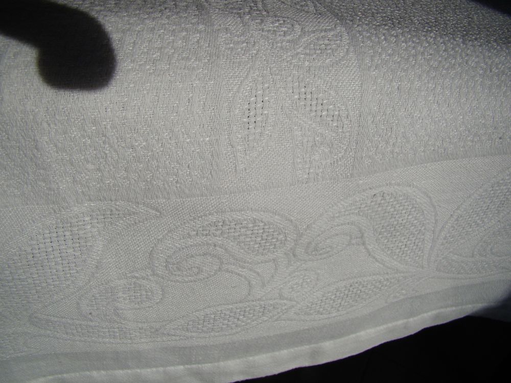 Nappe ancienne en damass&eacute; + 12 serviettes ann&eacute;es 1930 Décoration