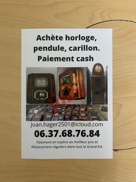 Achte horloge, carillon et pendule 100 Strasbourg (67)
