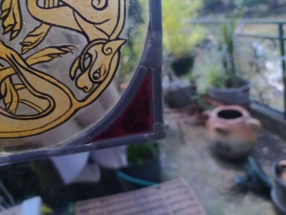 Vitrail Celtique Chiens Entrelacs Celtic Glass Artworks 
