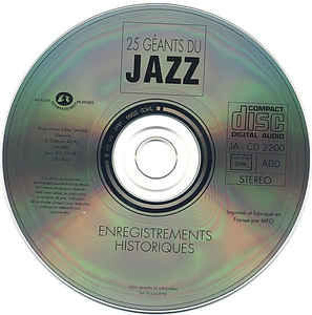 cd 25 G&eacute;ants Du Jazz: Enregistrements Historiques (etat neuf CD et vinyles