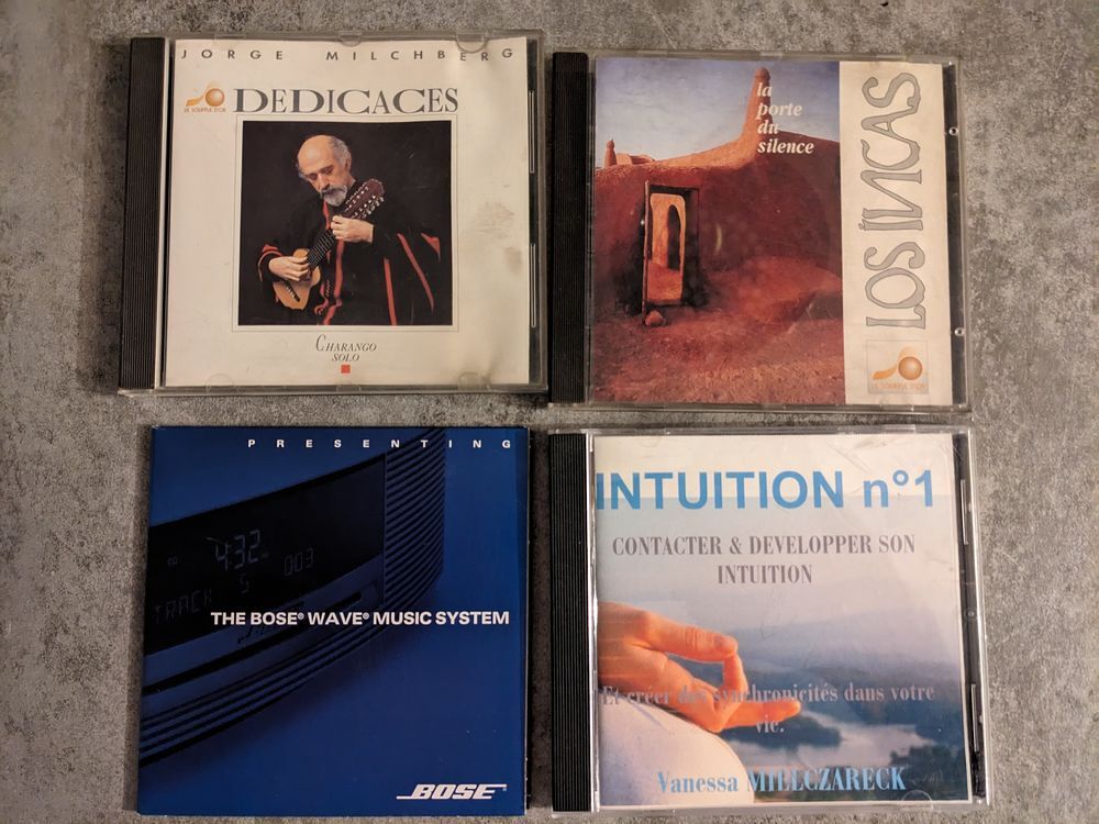 lot de 4 cd musique INCAS + JORGE MILCHBERG + INTUITION + Bricolage