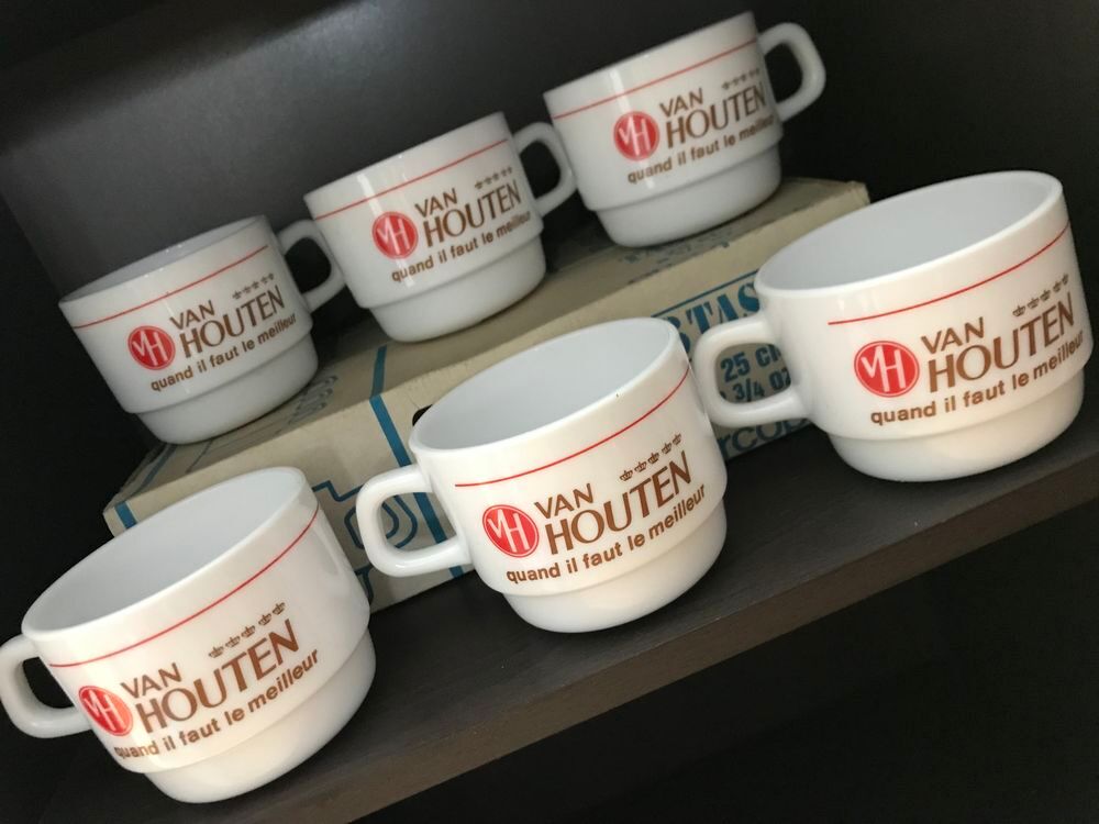 Lot 6 tasses chocolat ou caf&eacute; Van Houten Cuisine