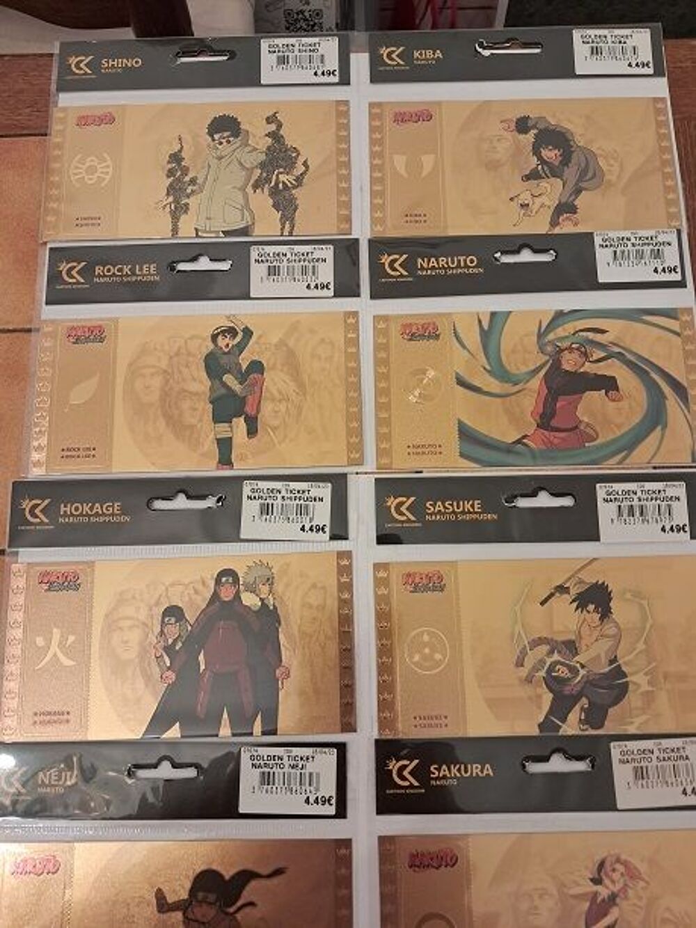 Gold ticket NARUTO billet or manga anime partie 1 japon ninj 
