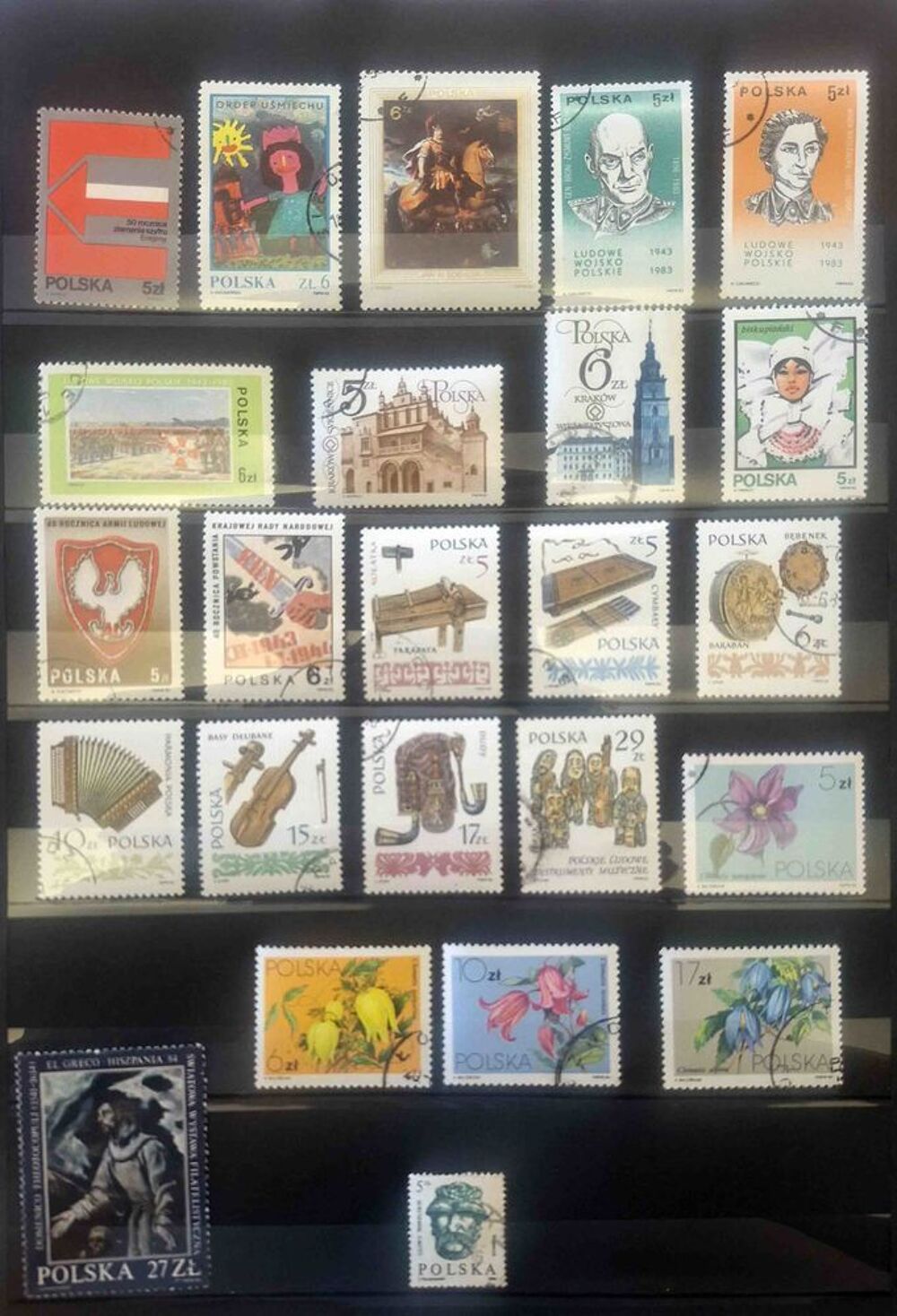 S&eacute;rie de timbres de collection de Pologne D 