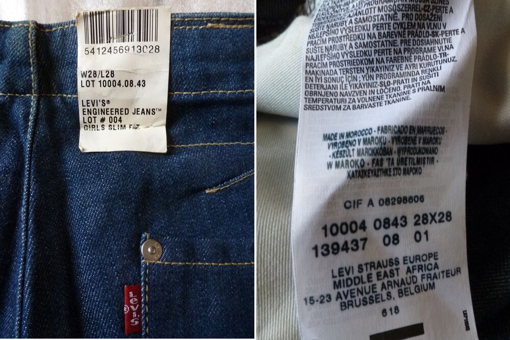 pantalon Levi's coutures tournantes, Vêtements